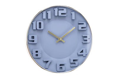 Cichy zegarek ścienny z dużymi cyframi, Ø 30 cm, kolor szary