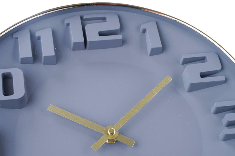 Cichy zegarek ścienny z dużymi cyframi, Ø 30 cm, kolor szary