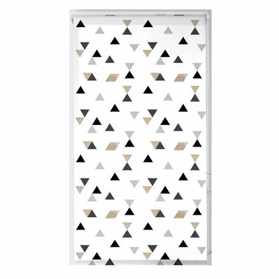 Roleta okienna bezinwazyjna, 45 x 180 cm, biała w trójkąty