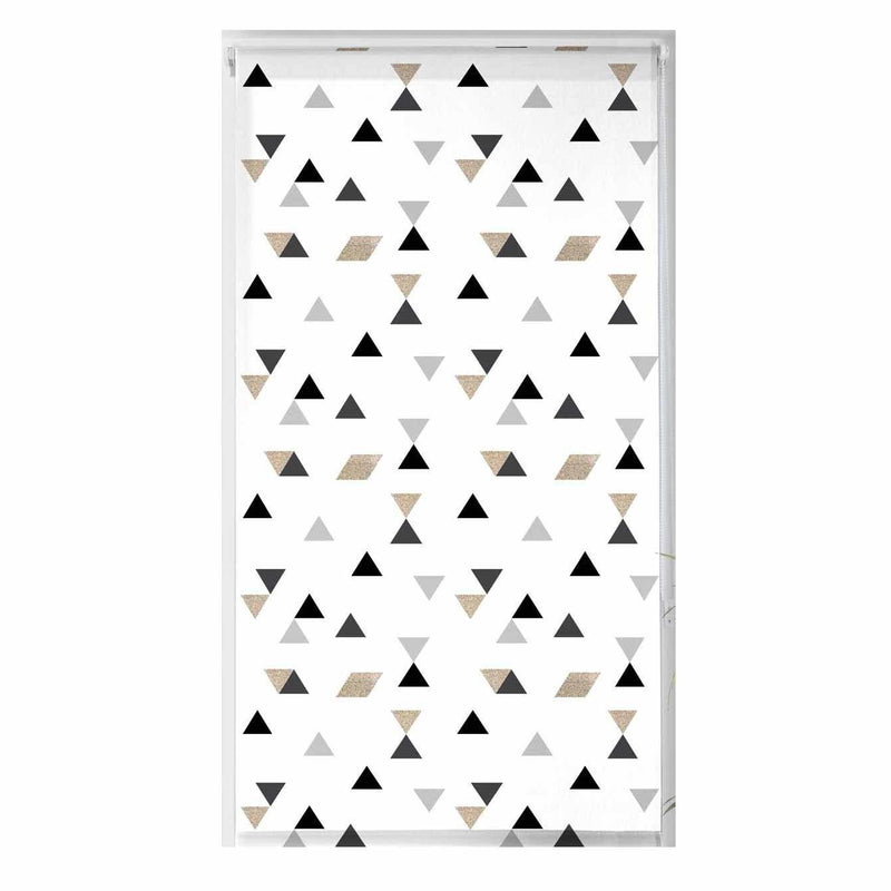 Roleta okienna bezinwazyjna, 45 x 180 cm, biała w trójkąty