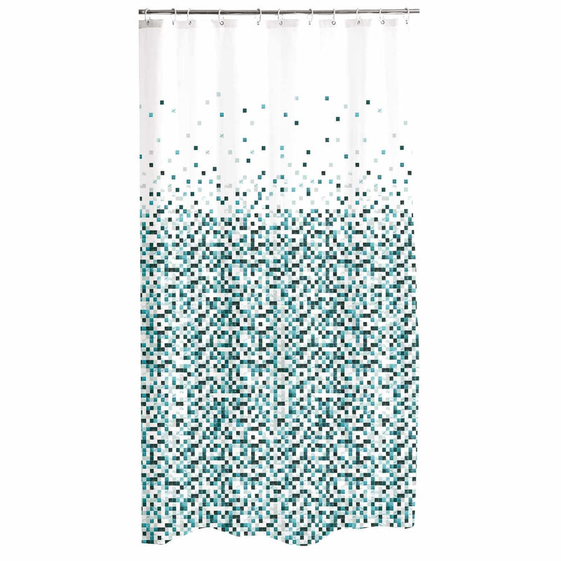 Zasłona prysznicowa BISAZZA, 180 x 200 cm, biała w zielone kropki