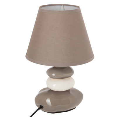 Lampka stołowa PEBBLE, 31 cm, beżowa z kremowo-białą podstwą