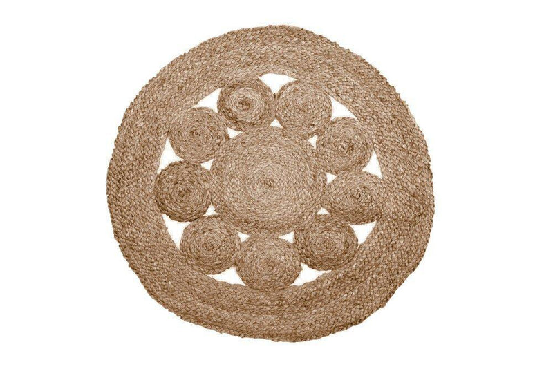 Dywan dekoracyjny z juty, Ø 80 cm, okrągły