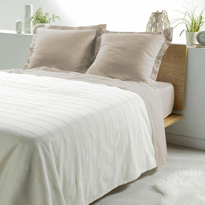 Narzuta na łóżko bawełniana SYMPHONIE, 180 x 220 cm, kolor beżowy