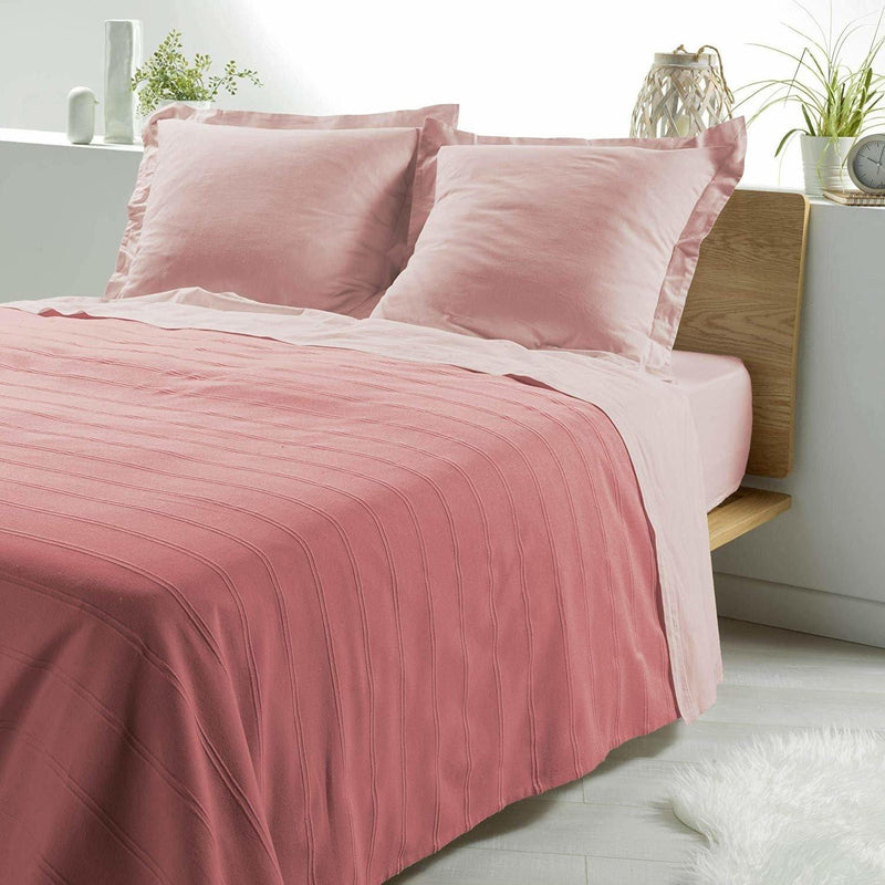 Narzuta na łóżko bawełniana SYMPHONIE, 180 x 220 cm, kolor różowy