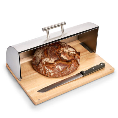 Metalowy chlebak na drewnianej podstawie, ZELLER