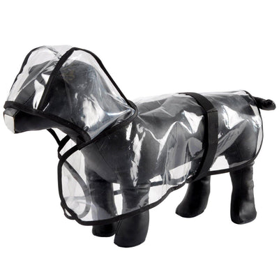 Peleryna przeciwdeszczowa dla psa z kapturem, 40 cm, przeźroczysta