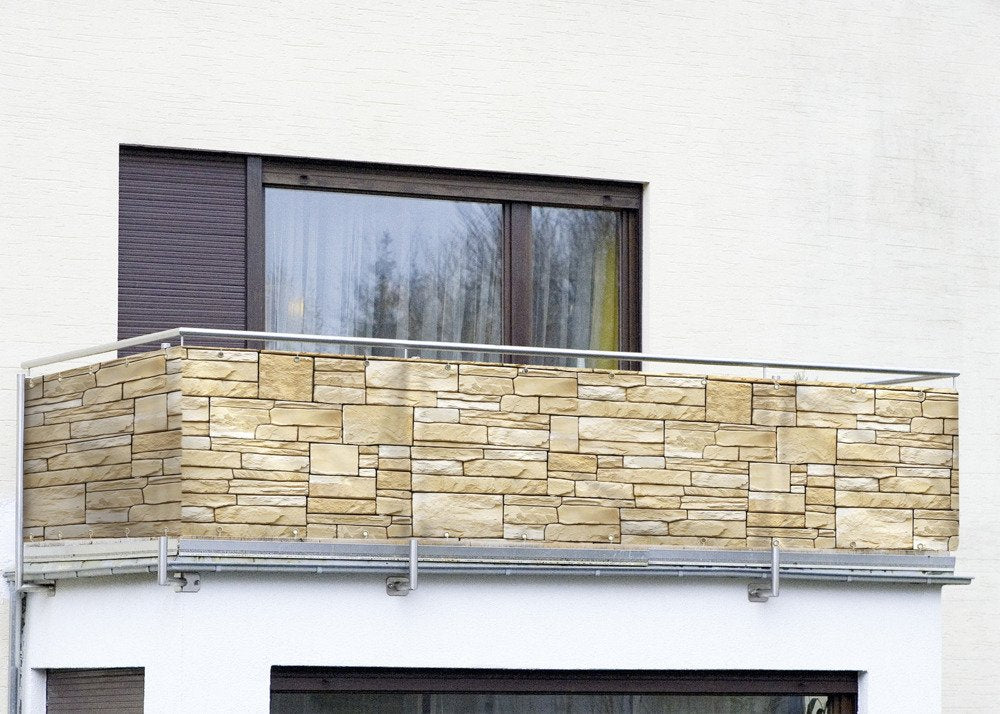 Osłona balkonowa z motywem kamienia dekoracyjnego - 500 x 85 cm, WENKO