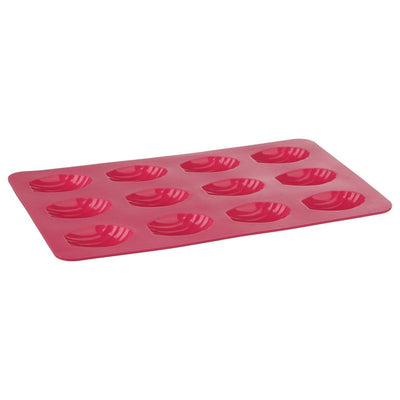 Foremka silikonowa do pieczenia, 27,5 x 17,5 cm, 12 ciasteczek, różowa