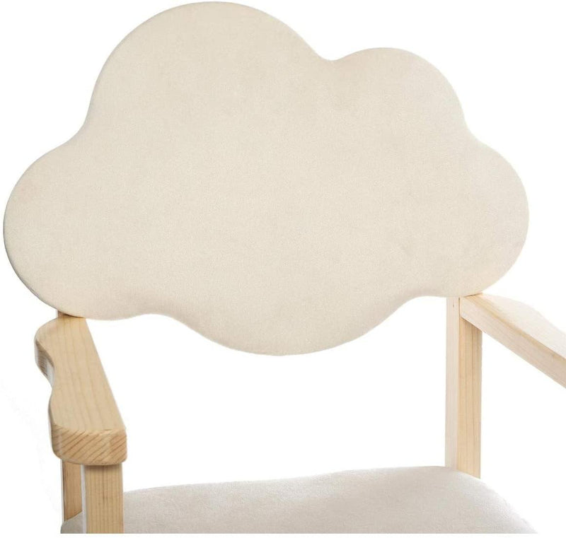 Krzesło dziecięce z oparciem w kształcie chmurki, białe