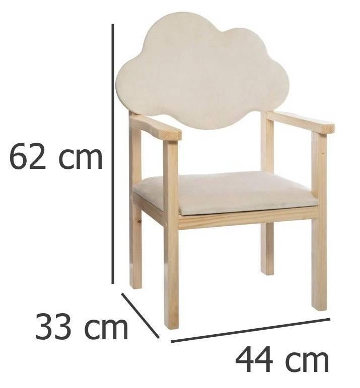 Krzesło dziecięce z oparciem w kształcie chmurki, białe