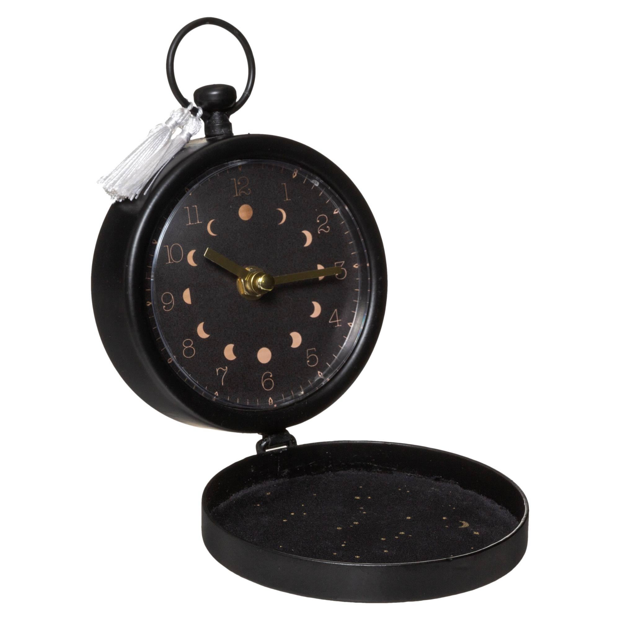 Zegar stojący GYPSY, Ø 12,5 cm, zamykany, czarny