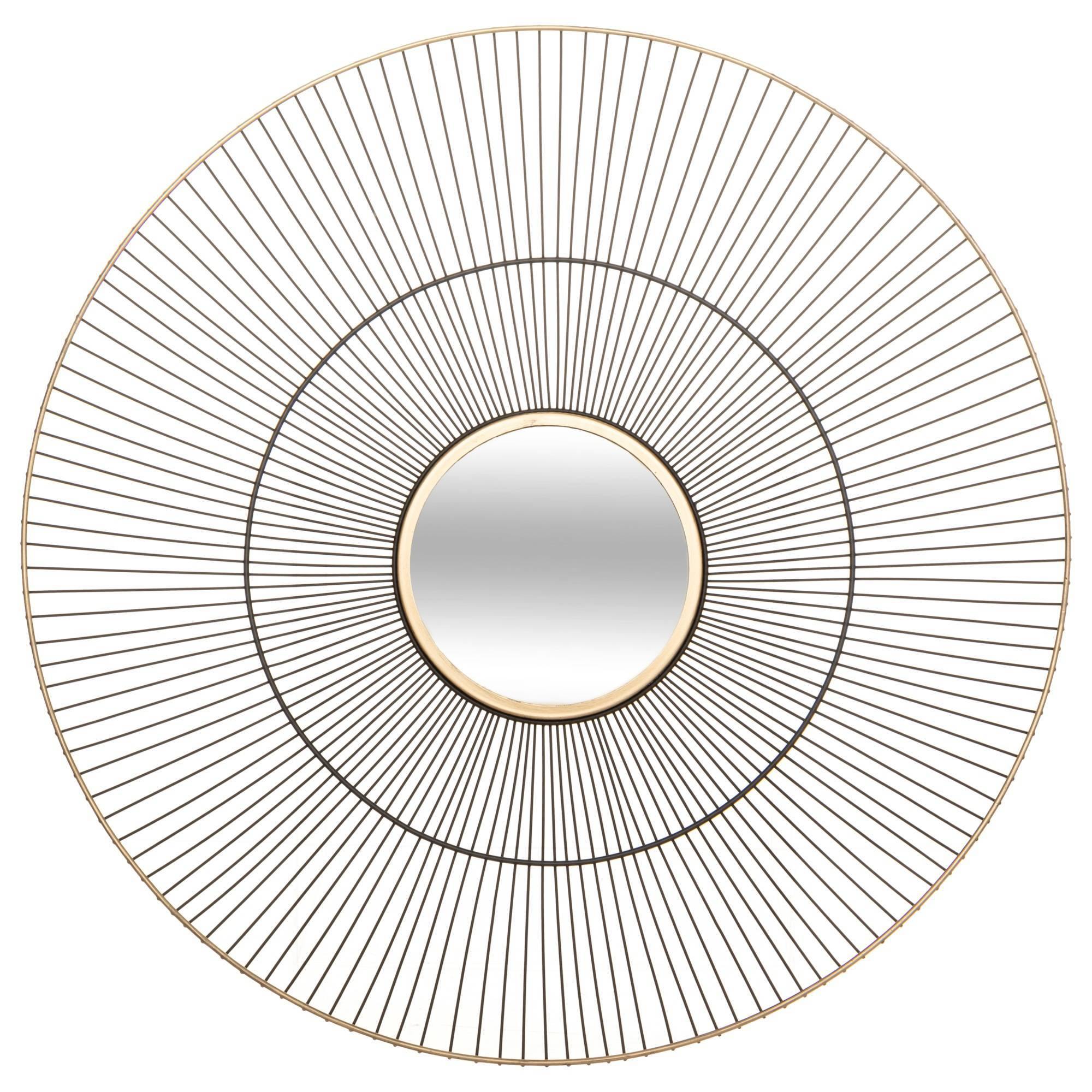 Lustro okrągłe LENY, Ø 65 cm, w metalowej ramie