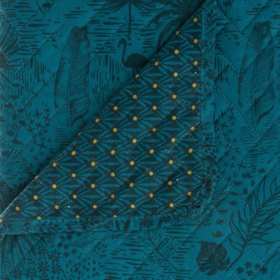 Narzuta na łóżko z printem COLONI, dwustronna, 240 x 220 cm