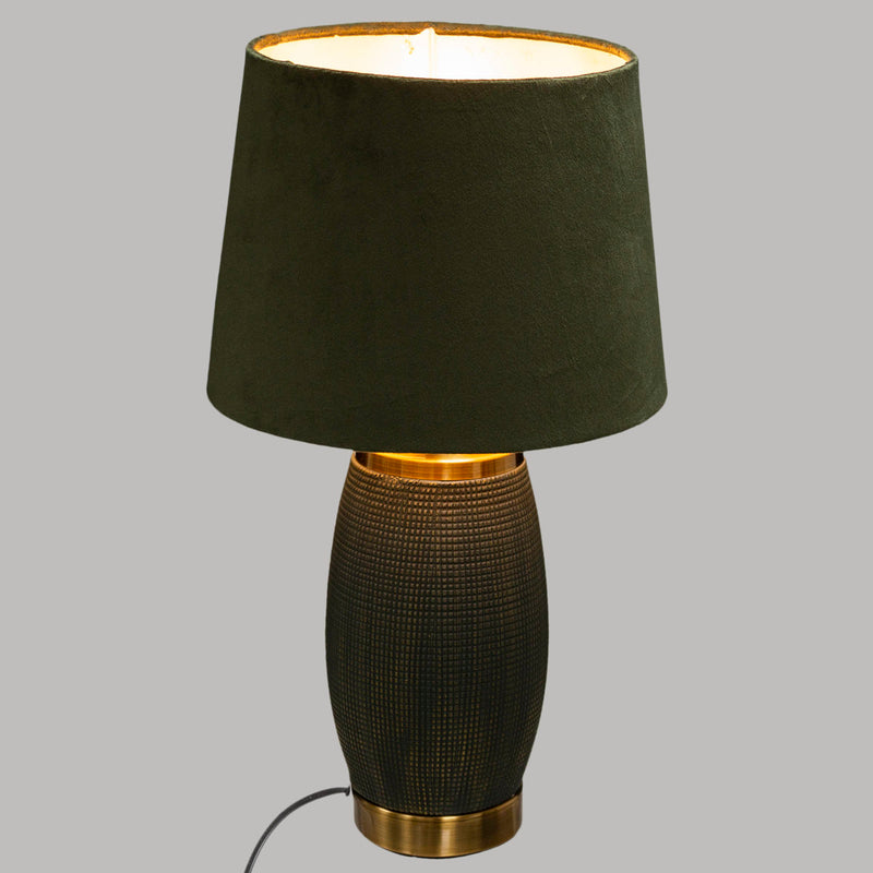 Lampka stołowa z welurowym abażurem, 43,5 cm