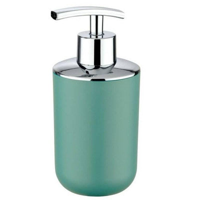 Zestaw akcesoriów łazienkowych BRASIL, dozownik na mydło + kosz na śmieci 6,5l + szczotka toaletowa + pojemnik na szczoteczki, kolor zielony WENKO
