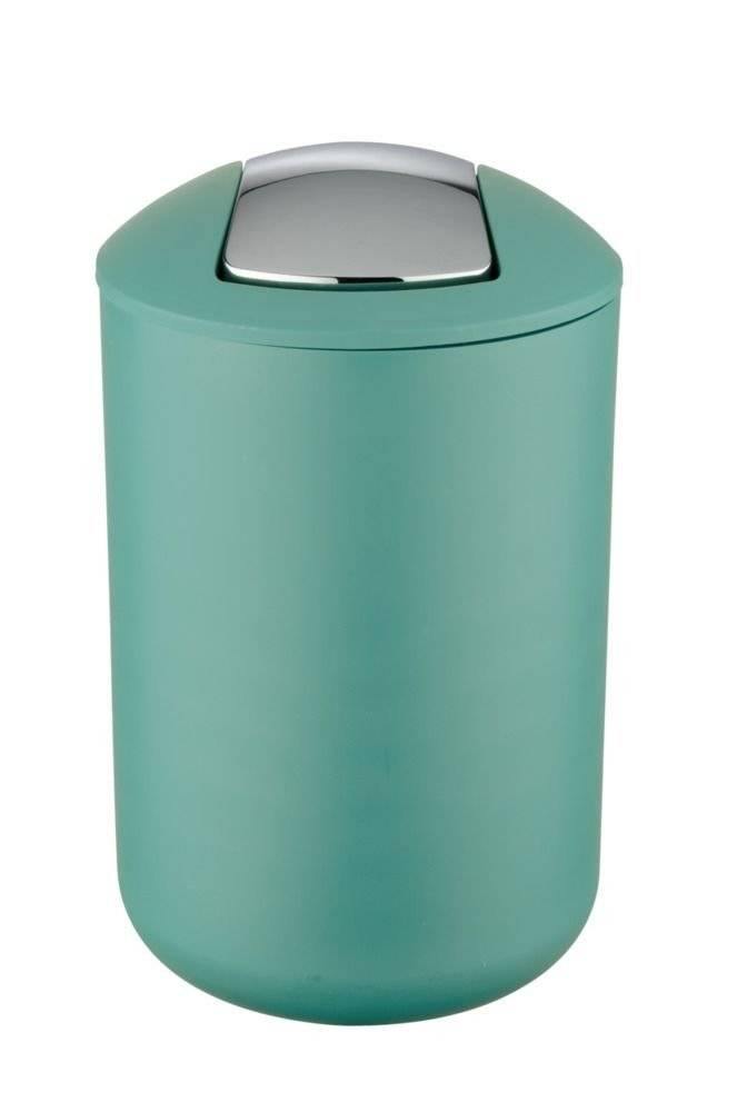 Zestaw akcesoriów łazienkowych BRASIL, dozownik na mydło + kosz na śmieci 6,5l + szczotka toaletowa + pojemnik na szczoteczki, kolor zielony WENKO