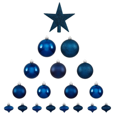 Zestaw bombek świątecznych z gwiazdą, 18 elementów
