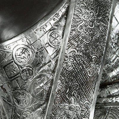 Figurka dekoracyjna, Budda w srebrnej szacie, tworzywo sztuczne, 62 cm