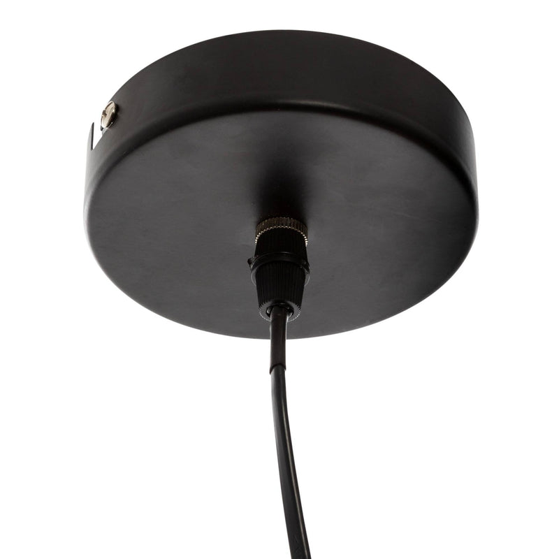 OUTLET Lampa wisząca CUBA, czarna, z metalu i drewna