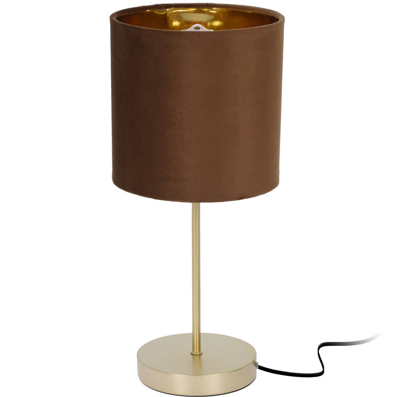 Lampa stołowa z welurowym abażurem, wys. 42 cm