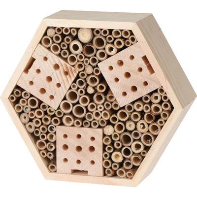 Domek dla owadów HEXAGON, drewniany, 22,5 x 7,4 x 20 cm