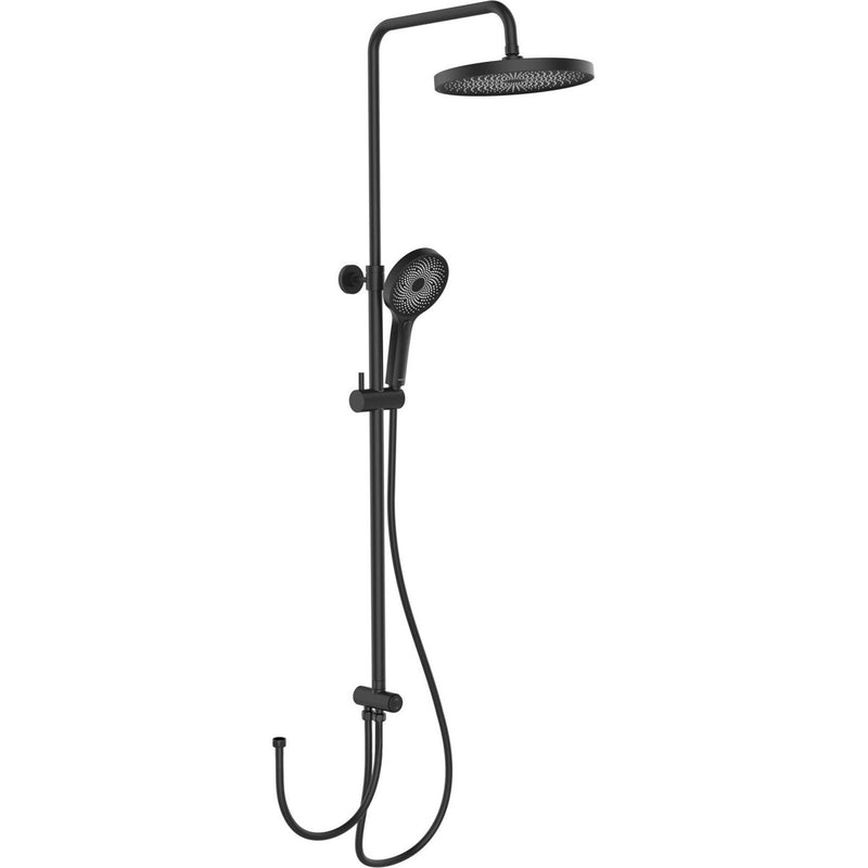 Kolumna prysznicowa z deszczownicą i słuchawką, czarna matowa, 120 cm, WENKO
