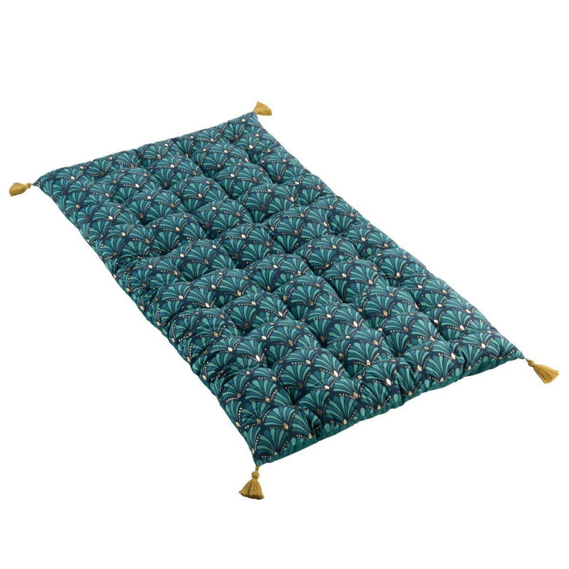Materac futon bawełniany ARTCHIC, metaliczny wzór, z frędzlami, 60 x 120 cm