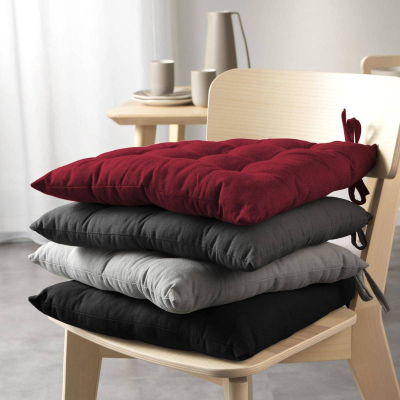 Poduszka na krzesło wiązana MISTRAL, gładka bawełna z recyklingu, 40 x 40 cm
