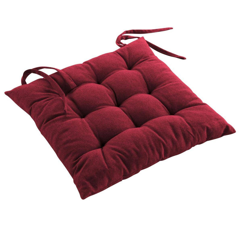 Poduszka na krzesło wiązana MISTRAL, gładka bawełna z recyklingu, 40 x 40 cm