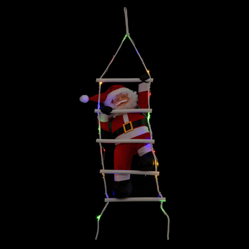 Mikołaj na drabinie, instalacja świetlna LED