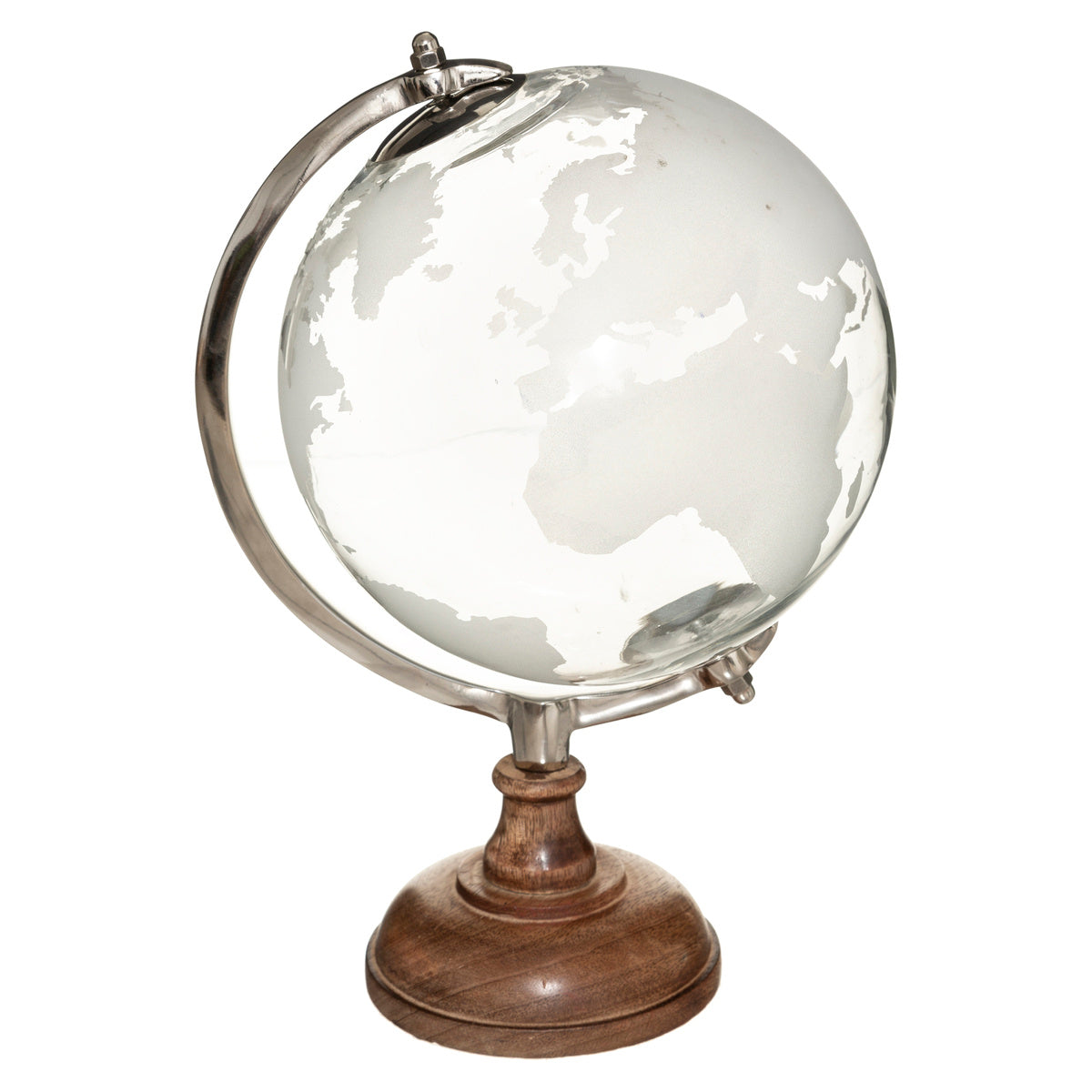 Globus dekoracyjny na drewnianej nóżce, 30 cm
