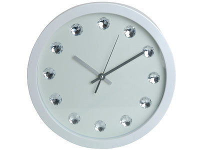 Zegar ścienny GLAMOUR z kryształkami, Ø 30 cm