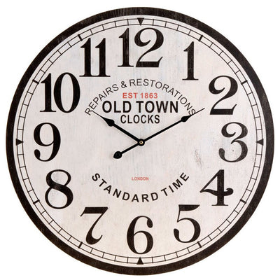 Drewniany zegar ścienny OLD TOWN, Ø 60 cm