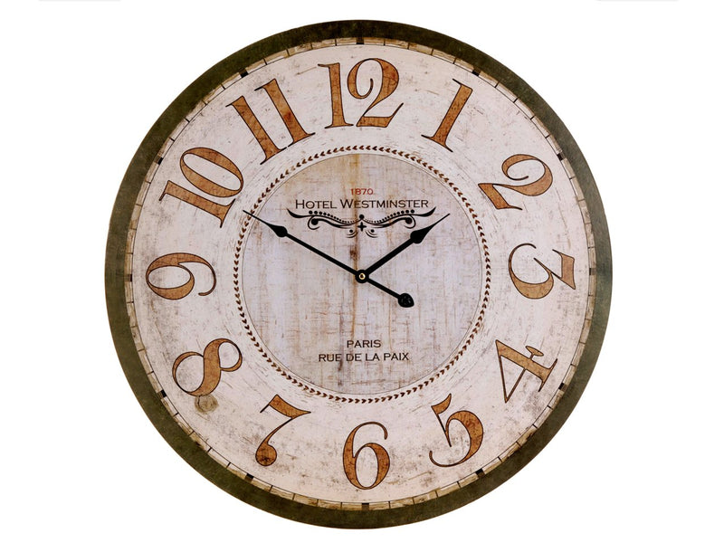 Drewniany zegar ścienny HOTEL WESTMINSTER, Ø 60 cm