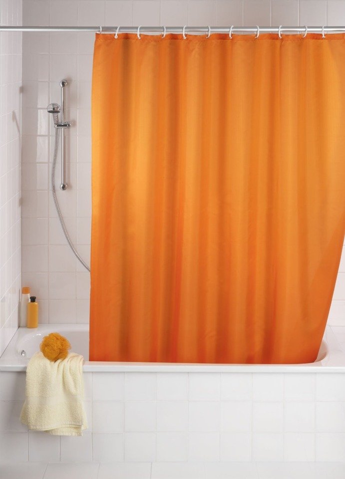Zasłona prysznicowa, tekstylna, kolor pomarańczowy, 180x200 cm, WENKO