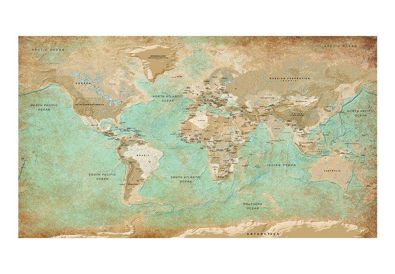Fototapeta samoprzylepna - Turkusowa mapa świata II