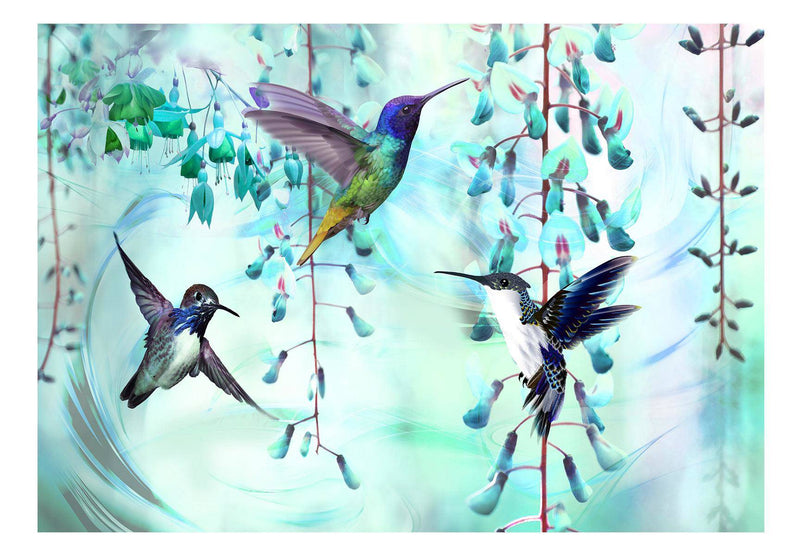 Fototapeta samoprzylepna - Latające kolibry (zielony)