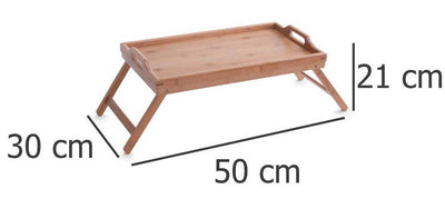 Stolik śniadaniowy, bambusowa taca z nóżkami, 50x30 cm, ZELLER