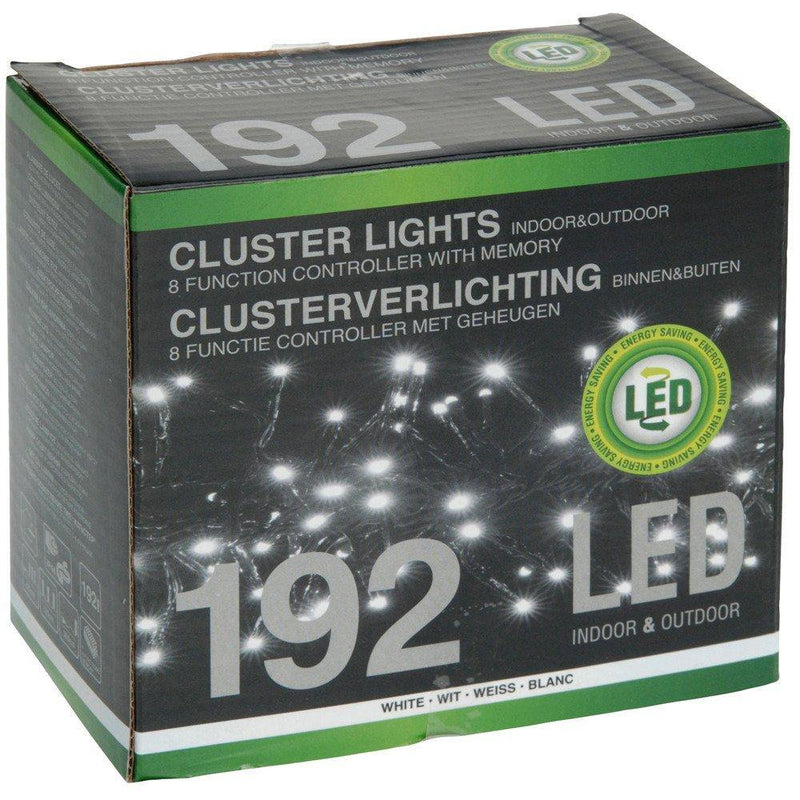 Białe lampki choinkowe LED, energooszczędne - 192 sztuki w komplecie
