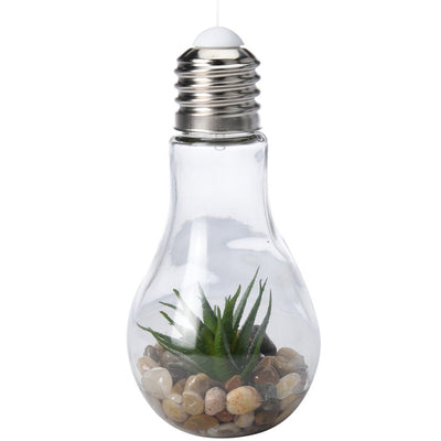 Dekoracja z kwiatami - lampa LED, wisząca żarówka