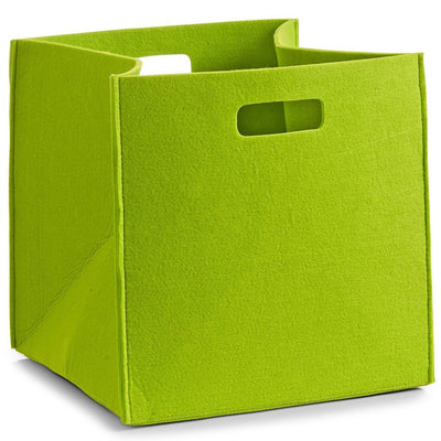 Kosz do przechowywania, kwadratowy, filcowy - pojemnik 33 l, kolor zielony, ZELLER